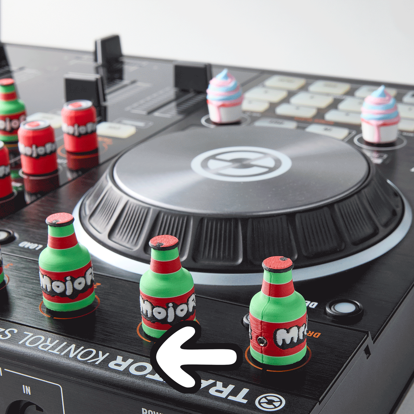 Bottle Knob Cap — twist and turning pointer animation of custom bottle  Munchies knob cap on a Traktor Kontrol S4 DJ controller
