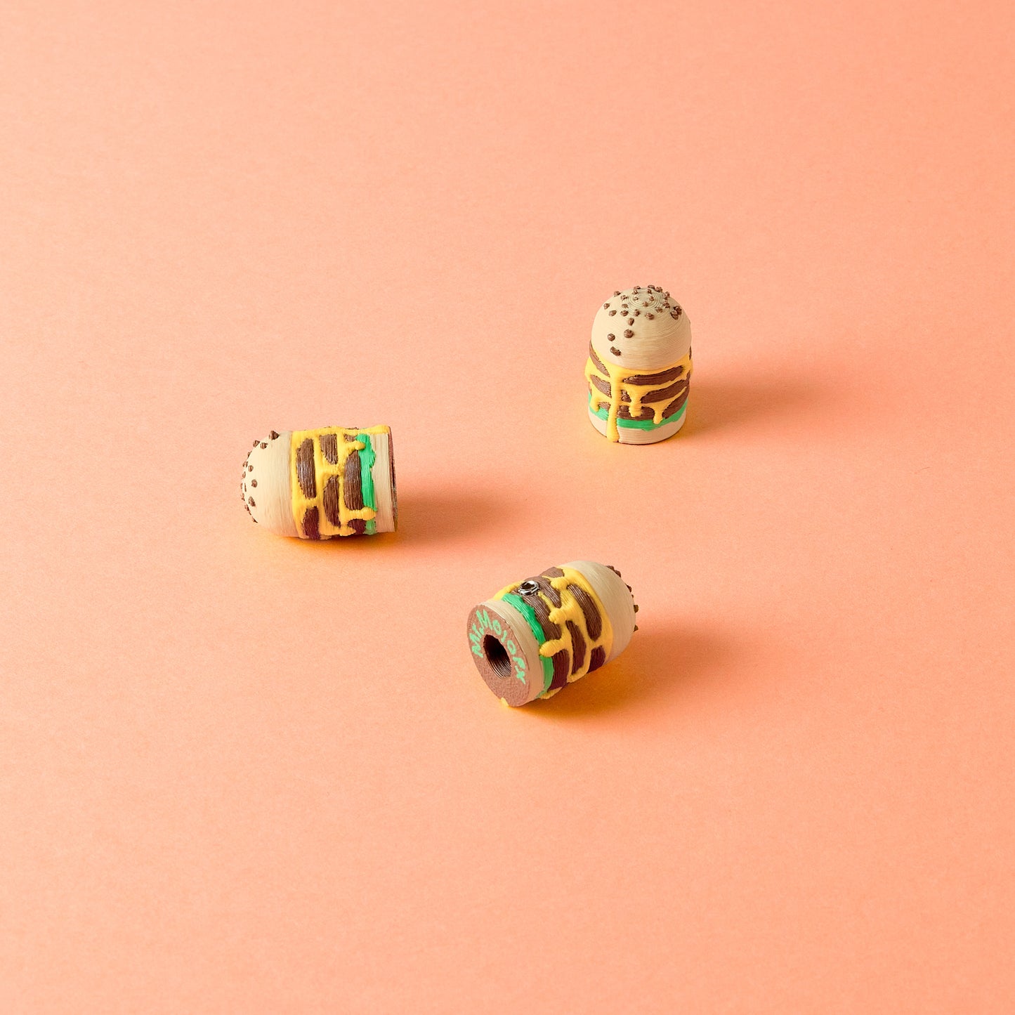 Burger Knob Cap — custom burger Munchies knob caps installed on DJ controller top view