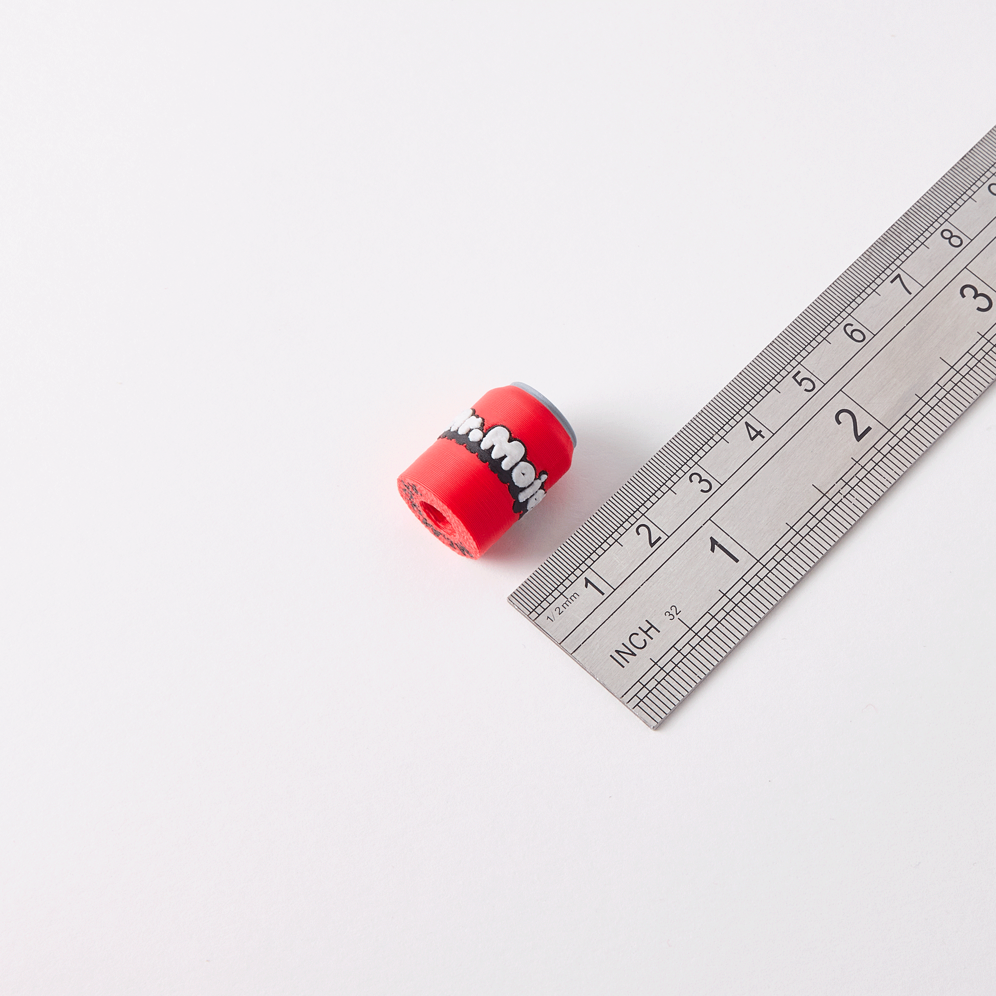 Can Knob Cap — ruler size reference showing Munchies custom soda can DJ knob cap dimensions