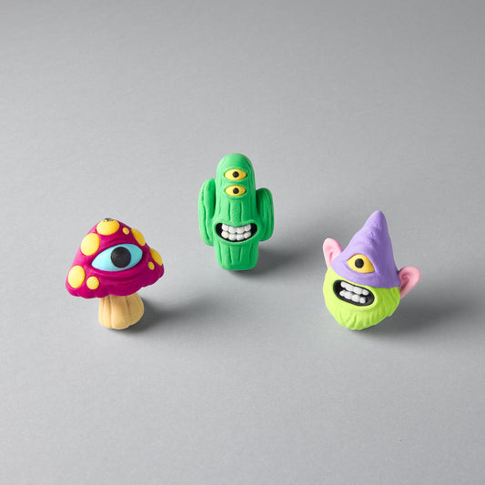 LURK Artist Series guitar pedal switch toppers — mushroom, cactus and gnome characters by Mr.MojoFx