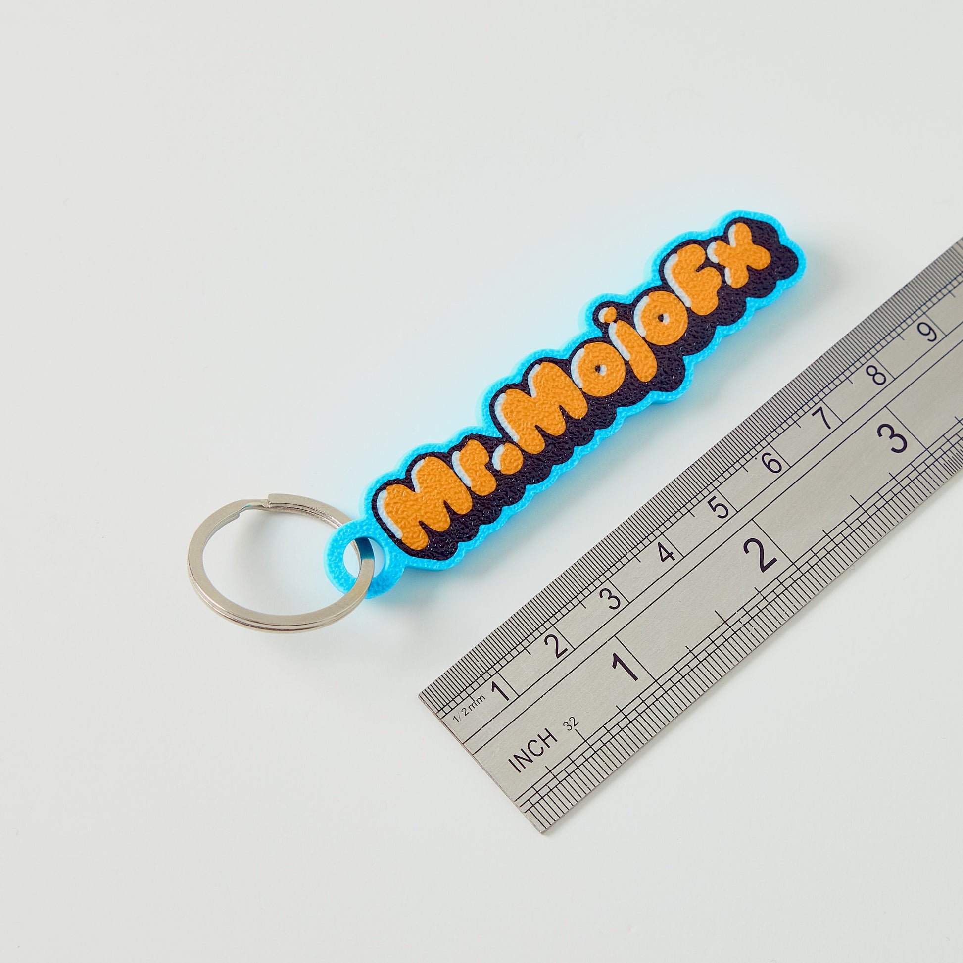 Mr.MojoFx Classic Key Fob — size reference showing 80mm length