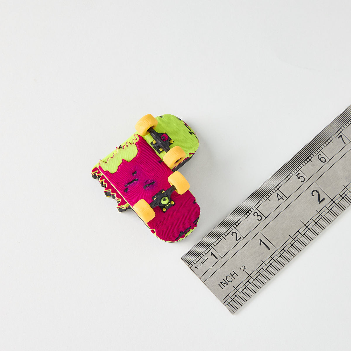 Mr.MojoFX Dogtown Skateboard Deck switch topper next to a ruler for size reference – approximately 4cm wide, Dogtown Collection