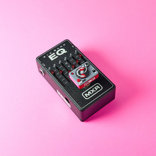 Turntable Topper mounted on MXR guitar effects EQ pedal footswitch using screw fit system for standard 10mm switches